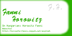 fanni horowitz business card